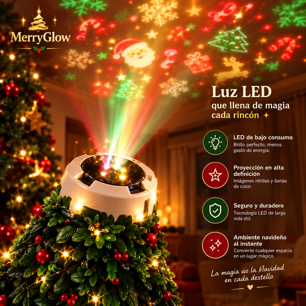 Set Navideño LED de Árbol y Corona – Decoración Festiva